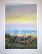 Watercolor of Beached Boat 2005